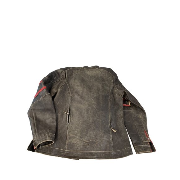 Power Trip Womens Brown Leather Motorcycle casual Jacket SKU 9247 - Picture 15 of 16